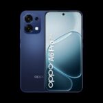 عرض للجهة الأمامية والخلفية لهاتف oppo A6 Pro 5G باللون الأزرق