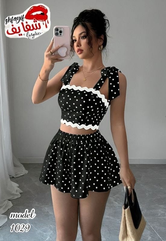 Women’s Polka-Dot Two-Piece Set — Model 1029