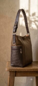 ⁦Bag made of genuine leather – luxurious details and stylish design⁩ - الصورة ⁦2⁩