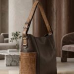 Women's leather shoulder bag – luxurious design with a prominent side pocket