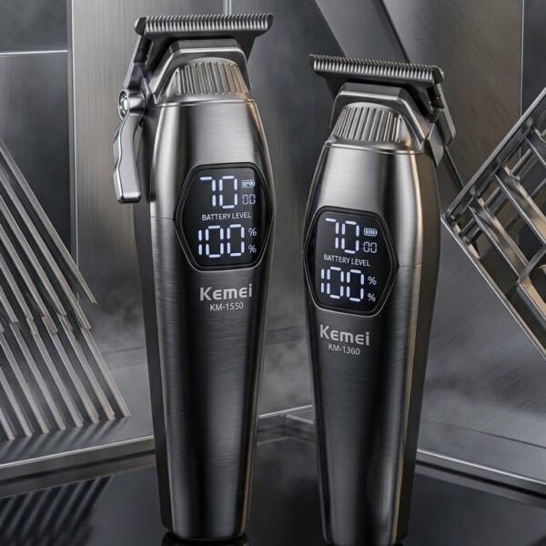 طقم احترافي من كيمي يتكون من ماكينتين (KEMEI KM-1550 و KEMEI KM-1360).
