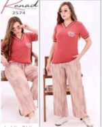 طقم نسائي ريناد 2574 تيشرت وبنطلون واسع