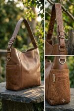⁦Women's Shoulder Bag Made of Genuine Leather⁩ - الصورة ⁦2⁩