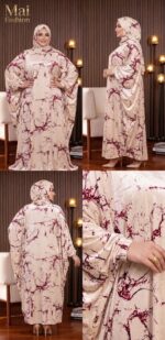 ⁦عباية ستان من تصميم أرماني بنقشة مشجرة أنيقة،⁩ - الصورة ⁦2⁩