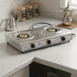 بوتاجاز مسطح غاز اياكس 2.5 شعلة KGC-300 - فضي