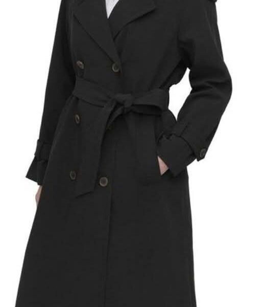 Original DKNY Women’s Trench Coat تصميم أنيق وكلاسيكي بقصة طويلة، Double-Breasted