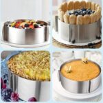 قالب التورتة والاستيل القابل للتعديل (Adjustable Cake Ring)، وهو أداة عملية واحترافية جداً لصناعة الكيك والتورتات بمقاسات مختلفة
